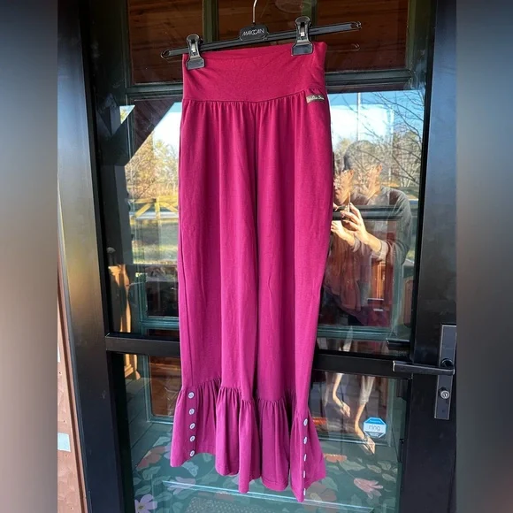 Matilda Jane Kids Girls Raspberry Ruffle Button Hem Pants Size S - Picture 1 of 5